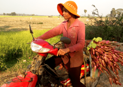 Khmer Woman with Flowers